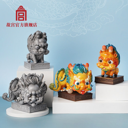 故宫紫禁城祥瑞蟠龙麒麟摆件