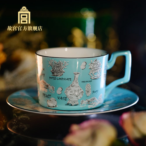 故宫官方店岁朝佳兆速写咖啡杯
