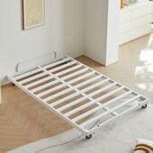 可移动带轮单人铁艺床架简约家用宿舍出租1m床架小户型铁架床铁床