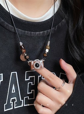 定格瞬间简约百搭复古相机项链小众设计感个性嘻哈毛衣卫衣链