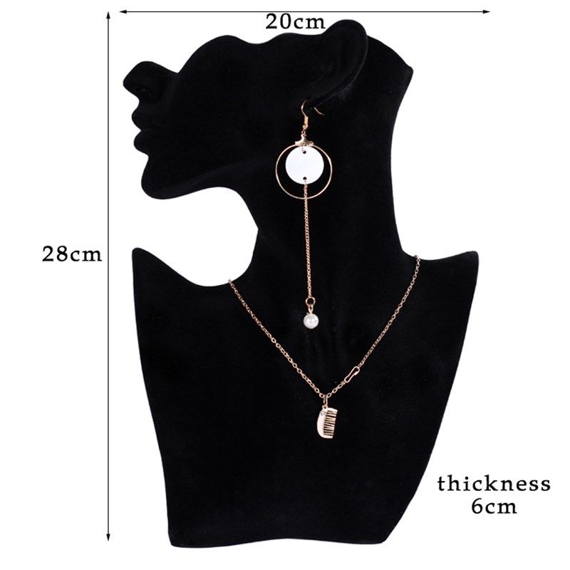 珠宝首饰人像模特脖子架项链饰品耳环展示架道具侧脸颈模收纳摆件