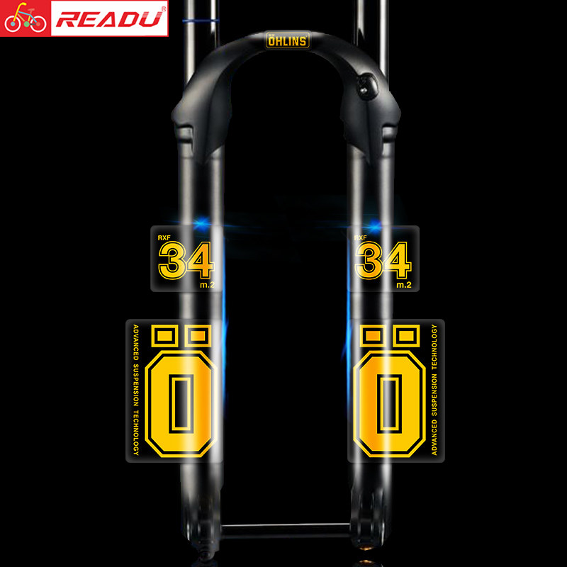 奥林斯Ohlins RXoF34 m.2 山地自行车前叉贴纸装饰改色贴翻新遮瑕