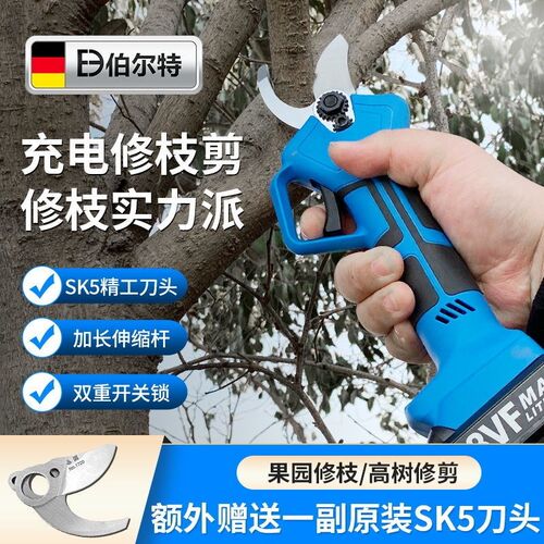 电动剪树枝剪刀果树修枝剪充电园林锂O电树枝剪省力粗枝剪