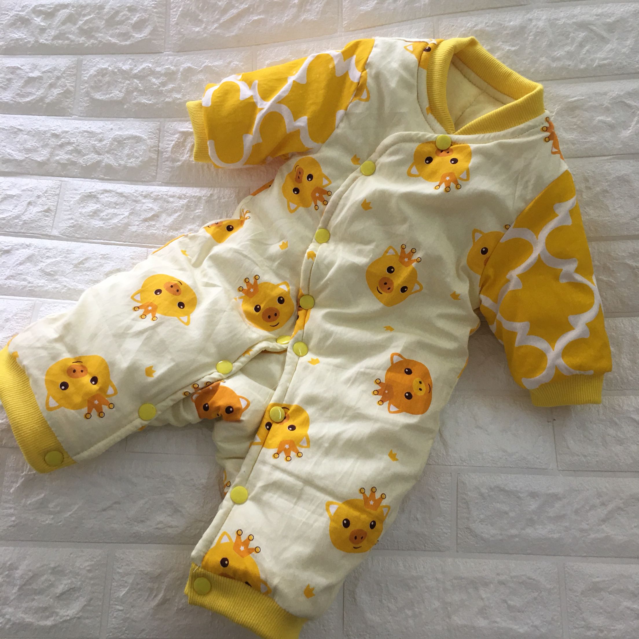 宝宝手工棉花棉h衣哈衣 连体衣新生婴儿爬爬服棉袄棉裤加厚 冬新