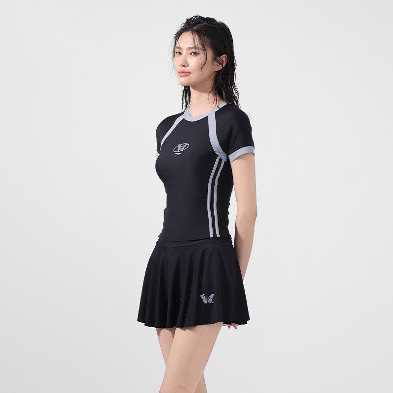 分体泳衣女保守202p5新款遮肚显瘦游泳馆裙式平角裙式游泳装女
