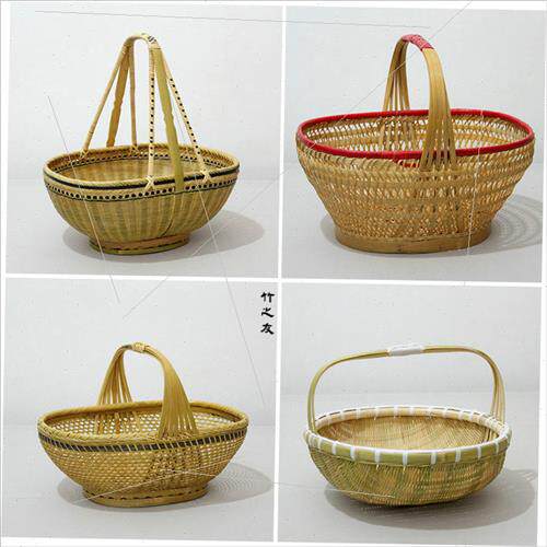 竹编织品手提竹i篮n手工编织迷你竹编小篮子小菜篮装鸡蛋篮竹子