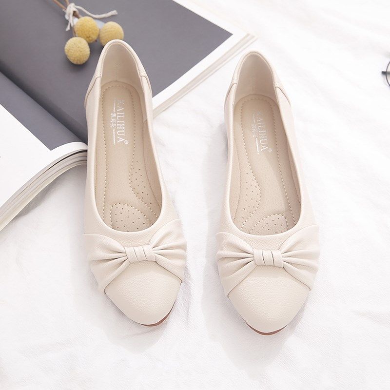 单鞋女平底鞋2024新r款春秋季女鞋浅口百搭豆豆鞋软底软皮妈妈鞋,女鞋,浅口单鞋,淘宝优惠券,粉丝福利购,淘宝优惠卷