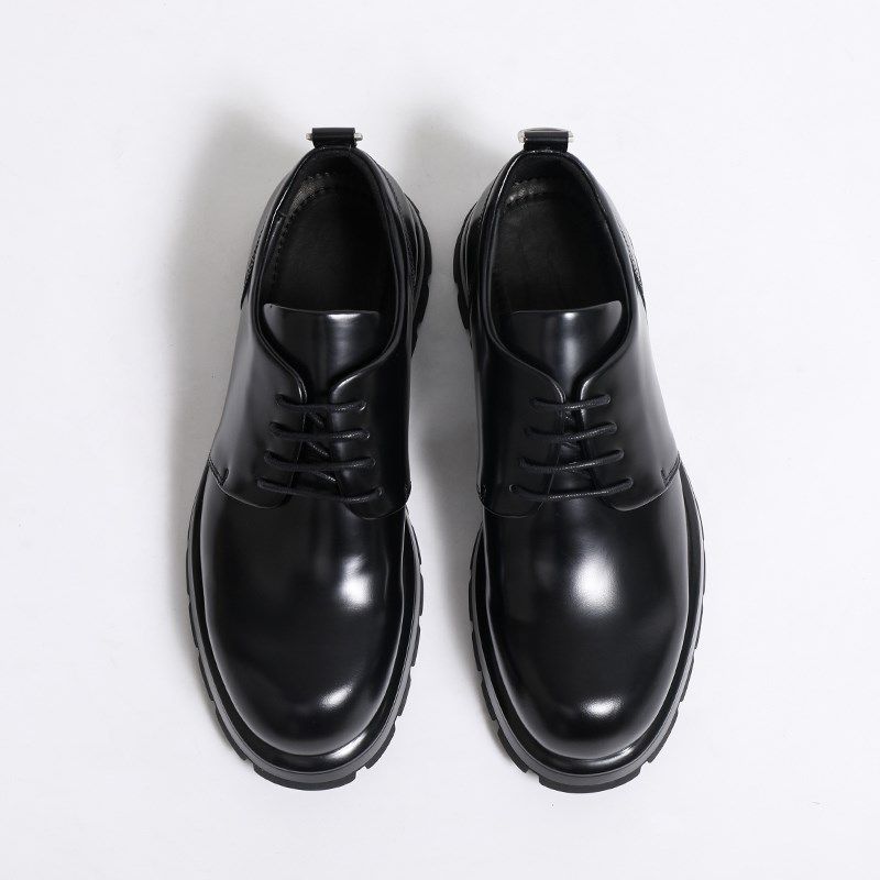 新款圆头厚底增高德比大头皮鞋潮D流休闲皮鞋男商务高级感黑色,流行男鞋,休闲皮鞋,淘宝优惠券,粉丝福利购,淘宝优惠卷
