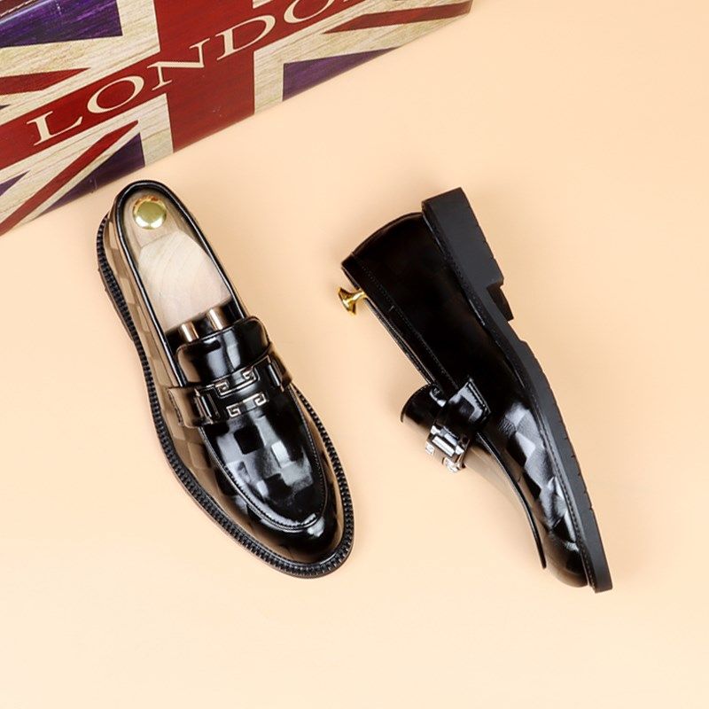 新款尖头皮鞋男j韩版套脚增高豆豆鞋一脚蹬休闲鞋金属扣发型师鞋,流行男鞋,休闲皮鞋,淘宝优惠券,粉丝福利购,淘宝优惠卷