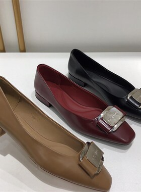 单鞋女平a底新款春秋女鞋女士豆豆鞋软皮软底防滑妈妈鞋子9011-3