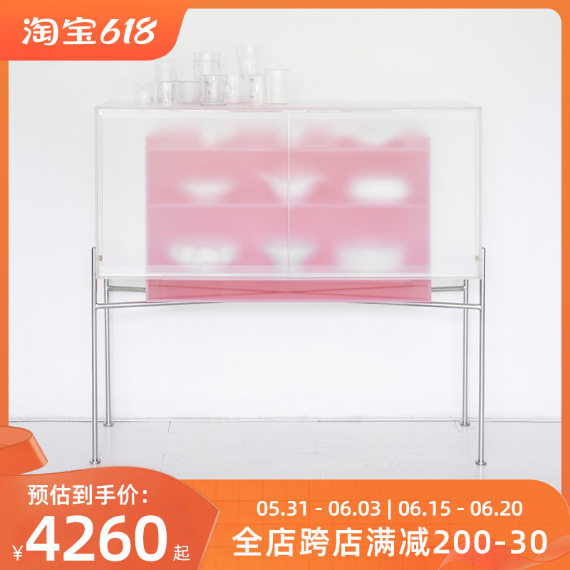 新品家用展示柜餐边柜q酒柜玻璃亚克力客厅餐厅落地茶水柜碗柜简