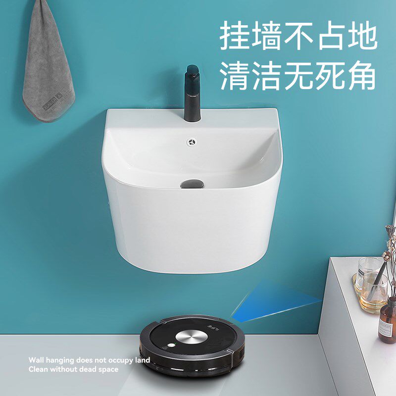 挂墙式洗手盆一体壁挂洗脸盆小z户型酒店卫生间阳台陶瓷悬空洗手