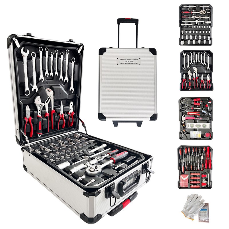 399件套专业五金工具拉杆箱汽车修理车N载499件套工具套装