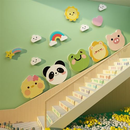 幼儿园环b创主题墙面装饰成品楼梯走廊环境布置材料培训机画室教