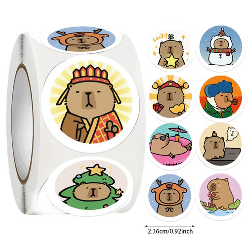 小红书同款卡皮巴拉卷卷贴纸可爱