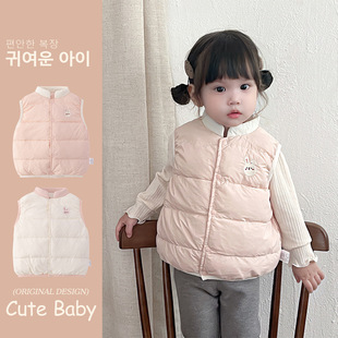 外套宝宝轻薄羽绒服5609 女童白鸭绒无袖 婴儿羽绒马甲2026冬季 新款