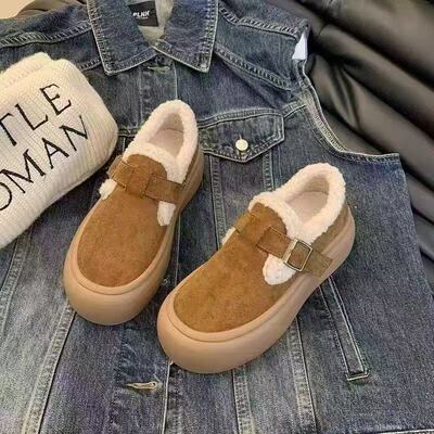 2025新款秋冬季保暖厚底勃肯鞋女