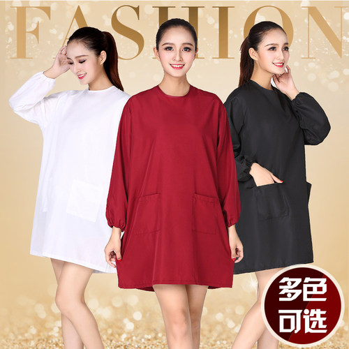 理发薄款反穿罩衣美发防水大工服理F发店工作服焗油洗头理发衣包