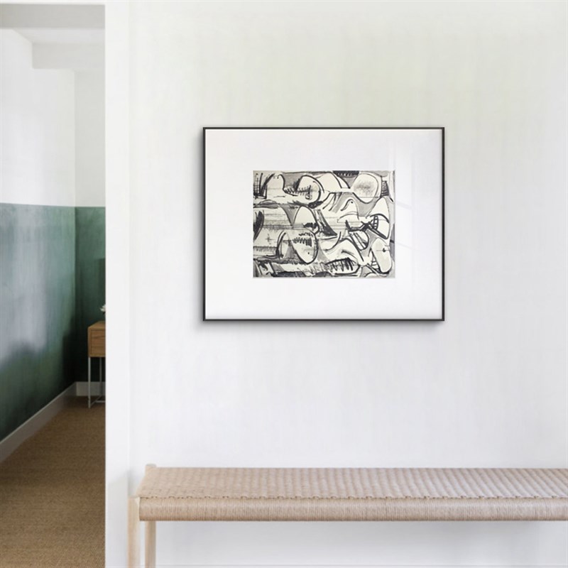 黑白客厅装饰画 抽象o小众玄关墙面餐厅挂画后现代大幅样板间壁画