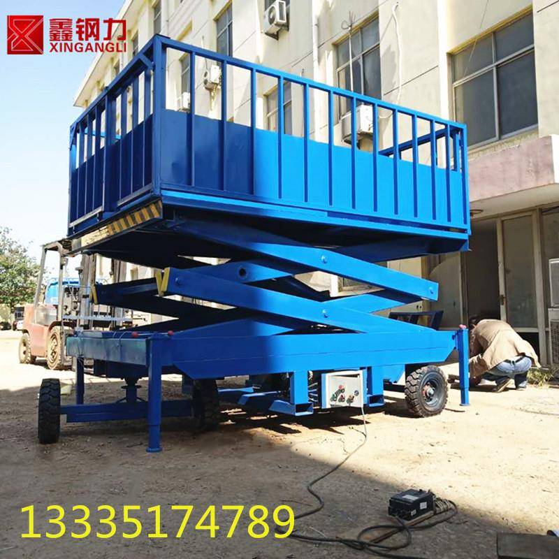 电动液压升降平台升降机猪场转运台电动卸猪台移动式卸货平台