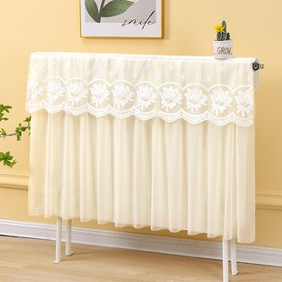蕾丝暖气片防尘罩家用全包老式铸铁暖气片遮挡装饰帘暖气片罩套