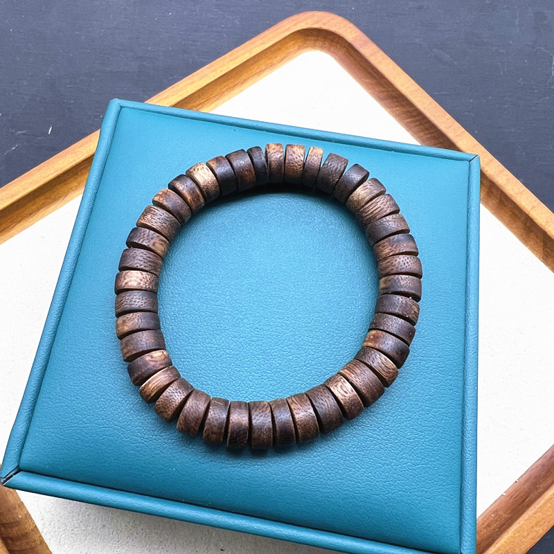 金丝莺歌黄棋沉香盘珠单圈手链 文玩手串 9mm TY177