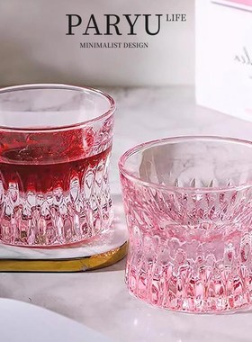 PARYU高档威士忌酒杯水晶玻璃杯家用创意厚底复古洋酒杯烈啤酒杯