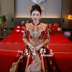 秀禾服新娘2025新款中式重工奢华嫁衣结婚礼服丝绒刺绣高端龙凤褂