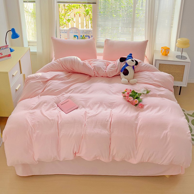 纯色a类水洗棉被套单件150x200素色简约三件套180x220x240cm被罩