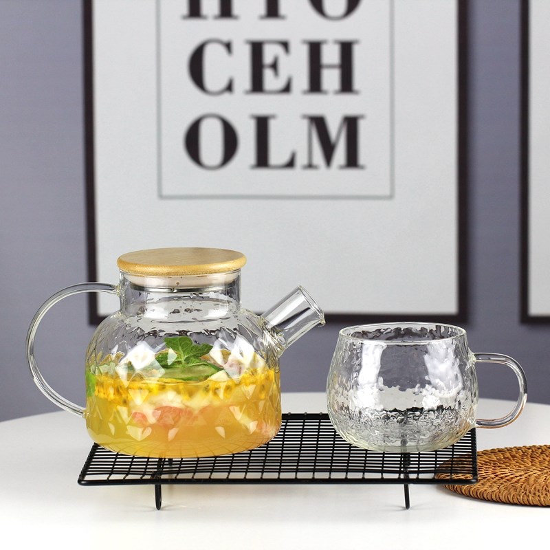 轻奢高颜值玻璃水壶耐热防爆茶壶牛奶壶高硼硅水果下午茶壶套装