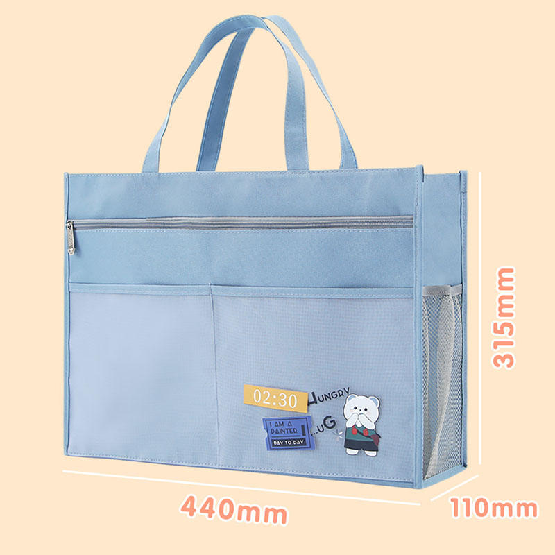 超大号A3美术袋8开8k文件袋手提书袋防水拉链式儿童补习袋大容量