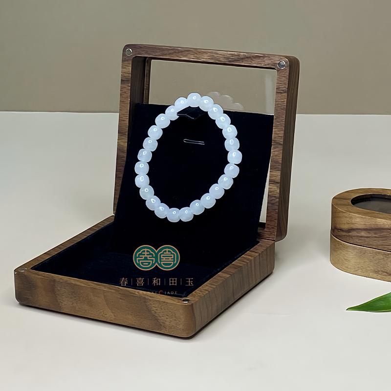 可玉春喜老珠型手串和田玉首饰