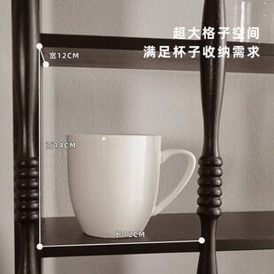 复古实木酒杯架香水架中古法式咖啡杯子收纳置物架壁挂手办展示架