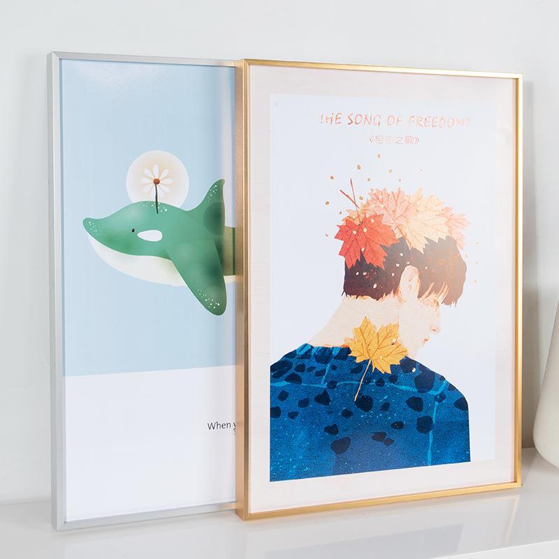 简约铝合金相框挂墙a3画框海报框任意尺寸摆台a4拼图框a2装裱框架