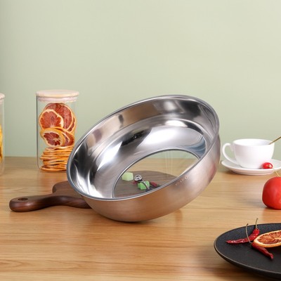 蒸锅锅盖高盖不锈钢家用加高28cm30cm32CM27盖子炒锅铁锅盖通用