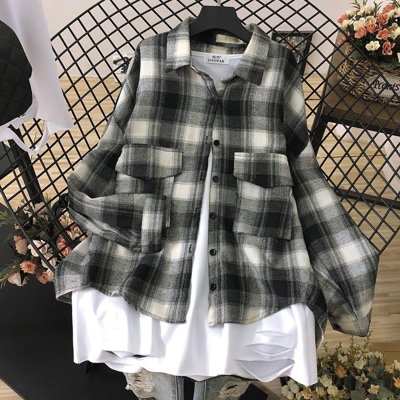 前后破洞中长款宽松大码叠穿吊带背心女式内搭打底露白边配卫衣穿