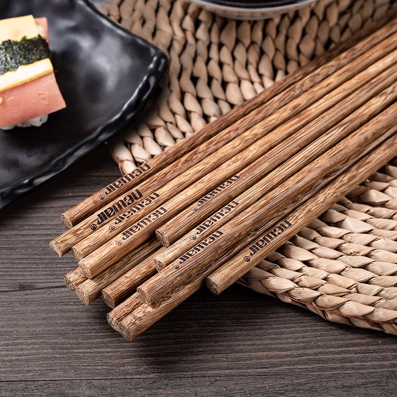 鸡翅木筷子家用高档实木筷10双家庭套装2024新款无漆无蜡日式木质