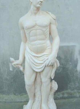 欧式玻璃钢人物雕塑艺术品客厅户外落地摆设可定制作拿剑角斗士