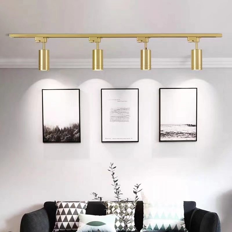 北欧轻奢黄铜金色led射灯背景墙服装店cob明装吸顶免开孔小天花灯,家装灯饰光源,明装射灯,淘宝优惠券,粉丝福利购,淘宝优惠卷