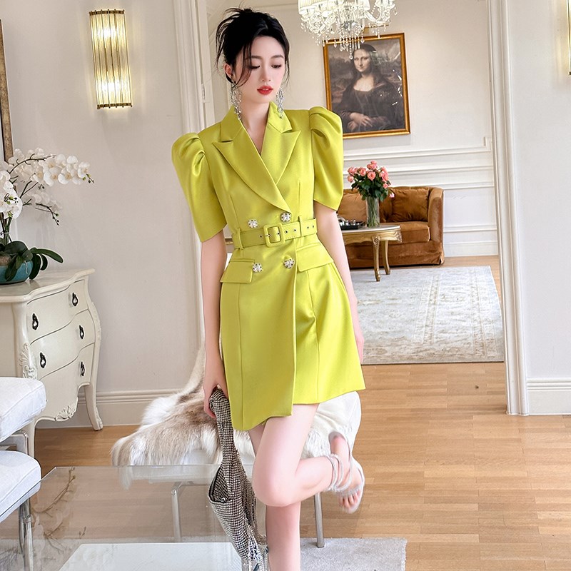 西装连衣裙女高级感夏季2024新款短裙小个子女神范气质职业西装裙
