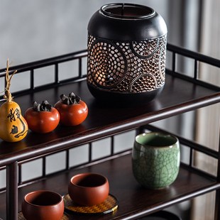 新桌面带抽屉博古架办公室茶具置物架茶壶架紫砂壶摆件展示收纳架