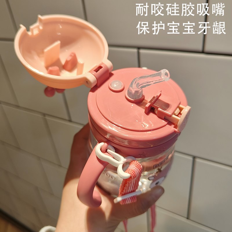 宝宝学饮杯婴幼儿便携吸管杯防呛防漏喝奶杯儿童防摔重力球水杯