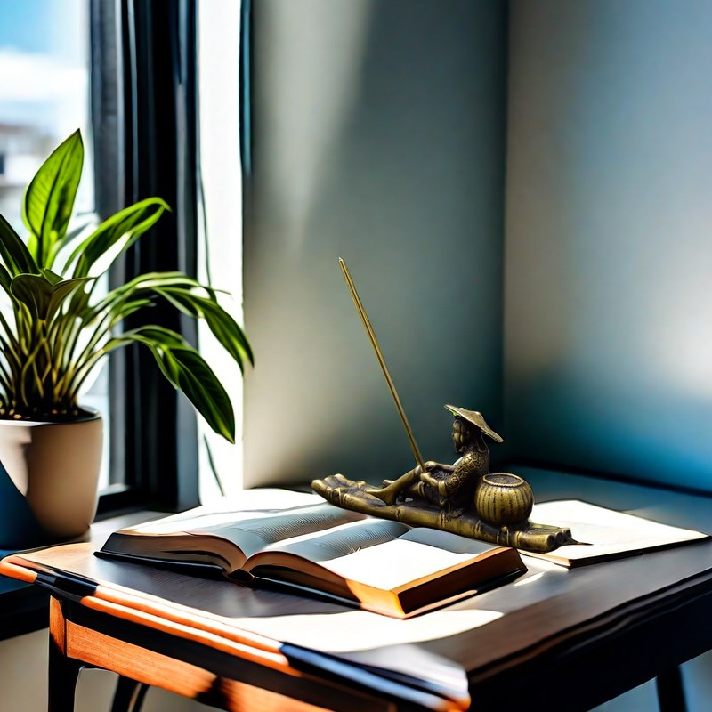 纯黄铜姜太公钓鱼摆件创意复古铜镇纸书法专用装饰品桌面精致铜器