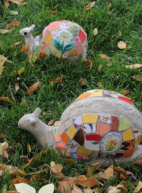 欧式别墅庭院大型动物装饰品创意室外园林小院子景观陶瓷蜗牛摆件