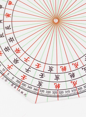 三合立极尺八边形二十四山亚克力透明板罗盘定位仪户型布局立极规