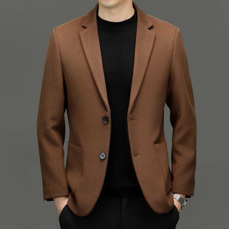 毛西服秋冬毛呢男士商务休闲单西休闲西服