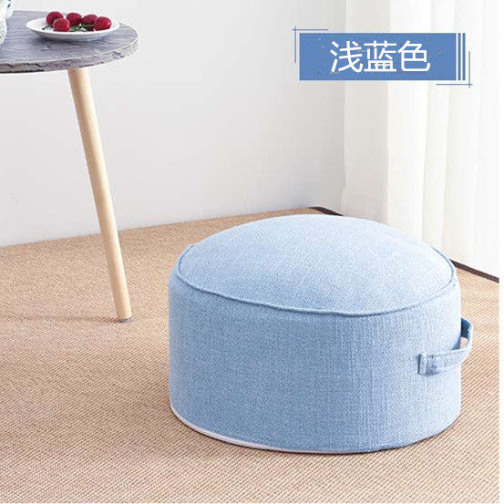 亚麻坐垫可拆洗榻榻米飘窗加厚蒲团坐垫地板坐墩茶道圆形布艺垫子