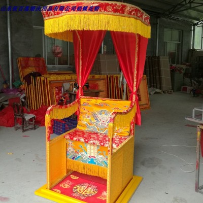 男轿龙椅中式婚庆道具金色銮驾步辇花轿椅子座驾滑竿皇帝太子官轿