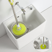 阳台陶瓷大号地拖桶双驱动地盆洗拖把池小号墩布池陶瓷家用拖布池