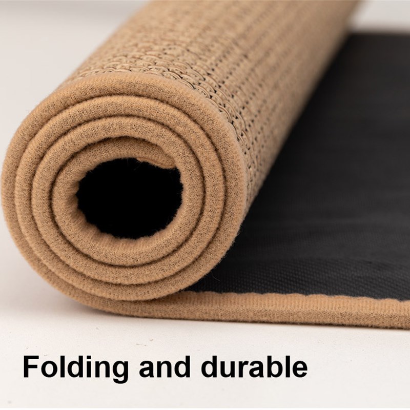 亚麻家用方形厨房地垫防滑入户垫子淋浴水洗脚毯橡胶背衬斜纹地毯